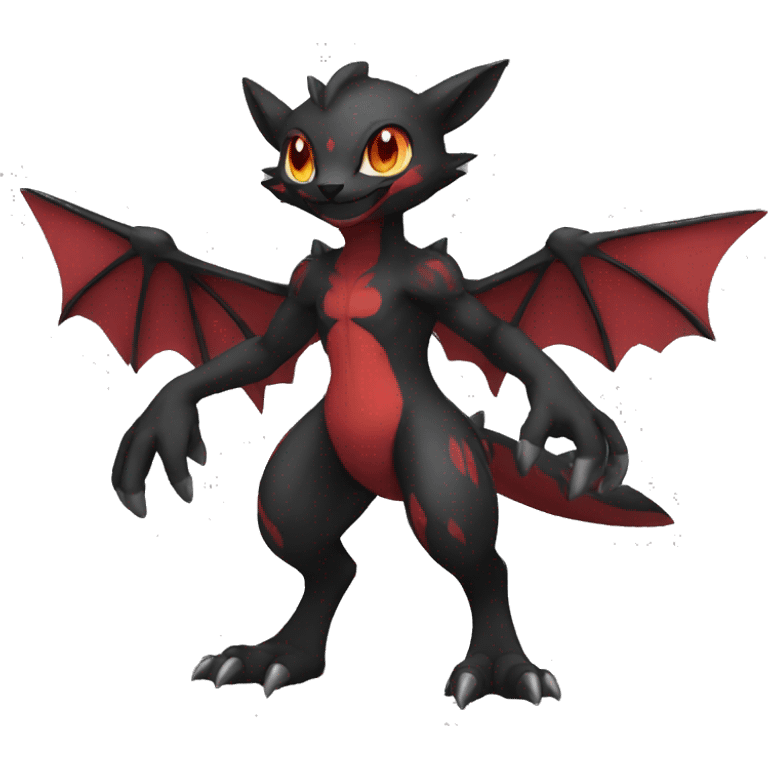 cool black red animal hybrid Fakemon full body emoji