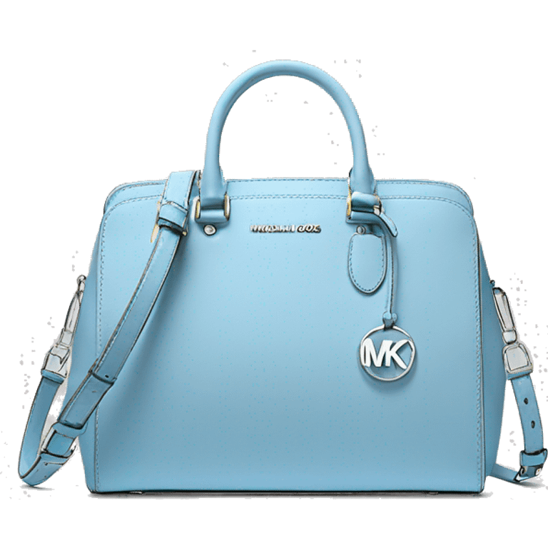 Realistic silver and sky blue color Michael Kors satchel purse.  emoji