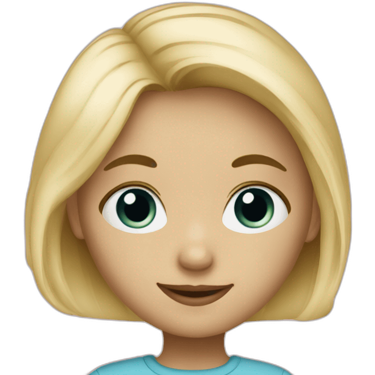 Blonde girl with baby boy emoji