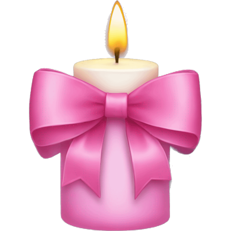 candle with a pink bow emoji