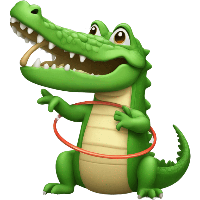 crocodile with a hoop emoji