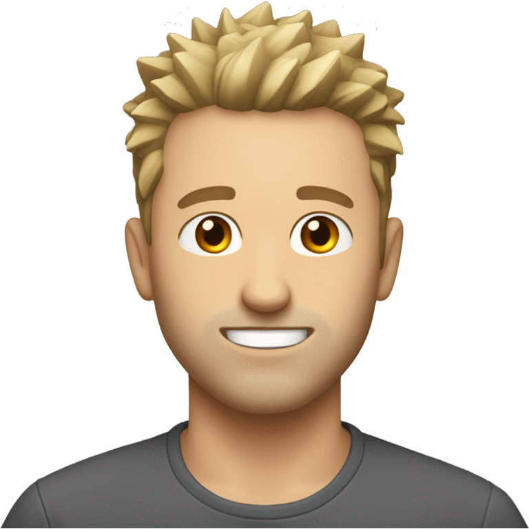 Average white guy with short spikey hair and stubble  emoji