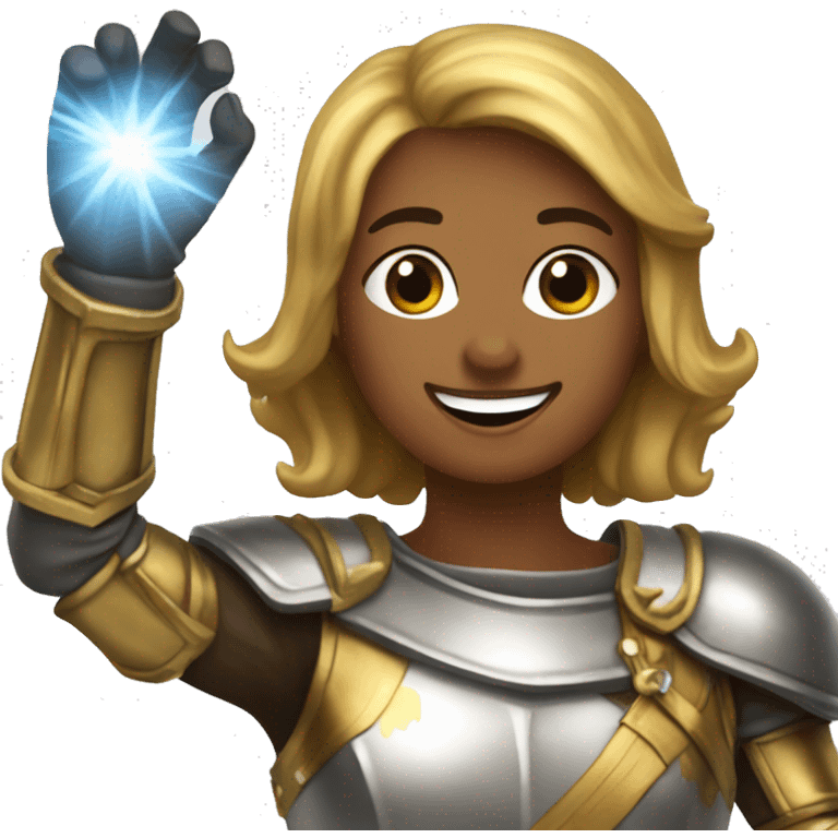 Golden Knight female victory celebration hands up emoji