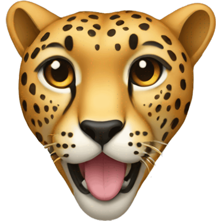 cheetah head heart emoji