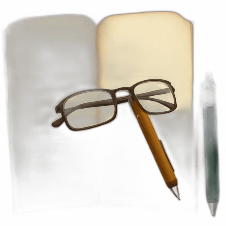 Books, glasses and pen emoji