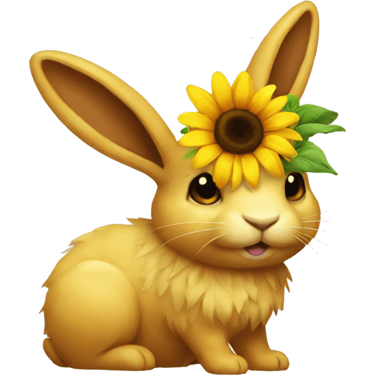 sunflower rabbit emoji