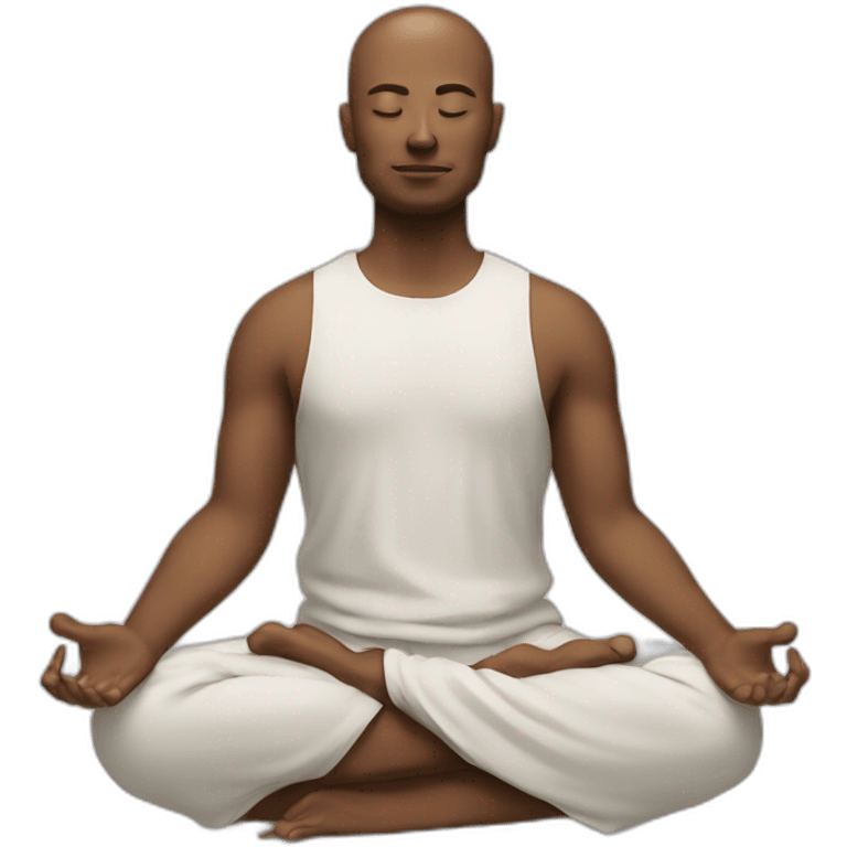 withe man meditation emoji