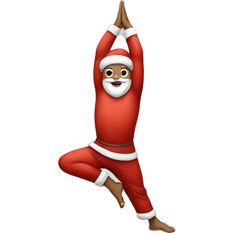 Santa doing Yoga in X position emoji