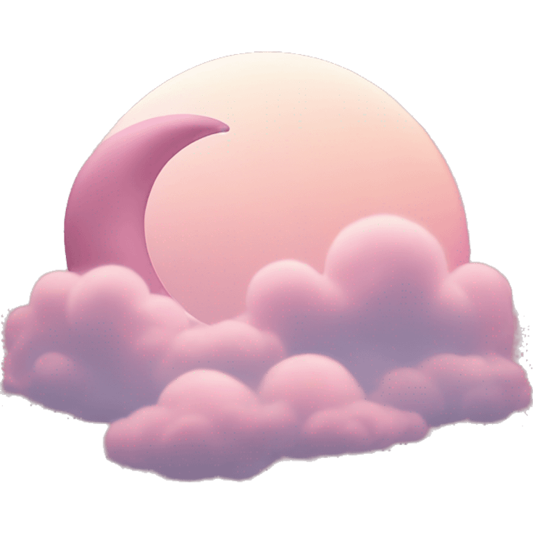 Crescent moon and light pink clouds emoji