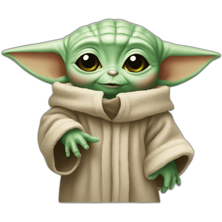 baby yoda shows like with his hand emoji