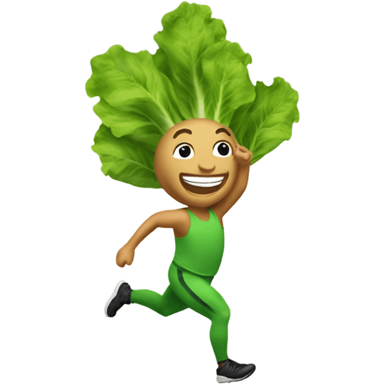 sprinting lettuce joyfully  emoji