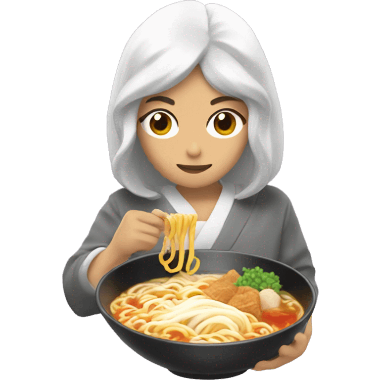 Hada comiendo ramen emoji