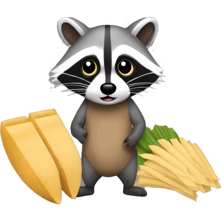 Raccoon with sobrado and tamale  emoji