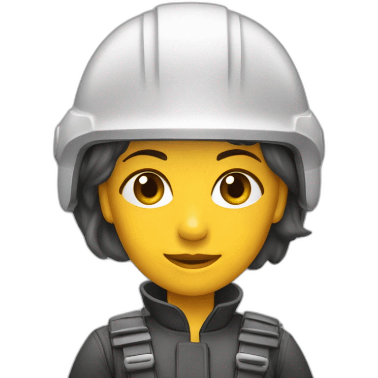 capacete de segurança branco mulher emoji