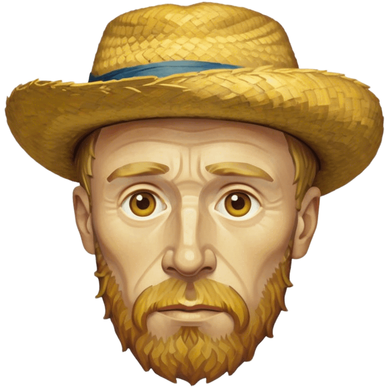 Cinematic Realistic Vincent van Gogh Portrait Emoji, depicted as the iconic artist with expressive brushstrokes and soulful eyes, rendered with rich textured detail and dynamic emotive lighting that captures his creative genius. emoji