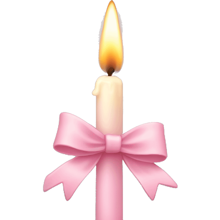 Candle with light pink bow emoji