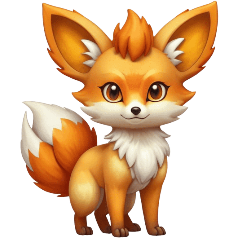 Shiny Fennekin-Vulpix-fusion-hybrid full body emoji