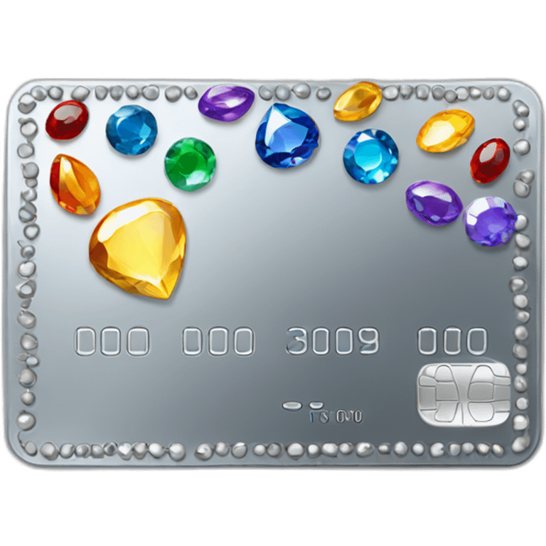 Silver credit card with gems emoji