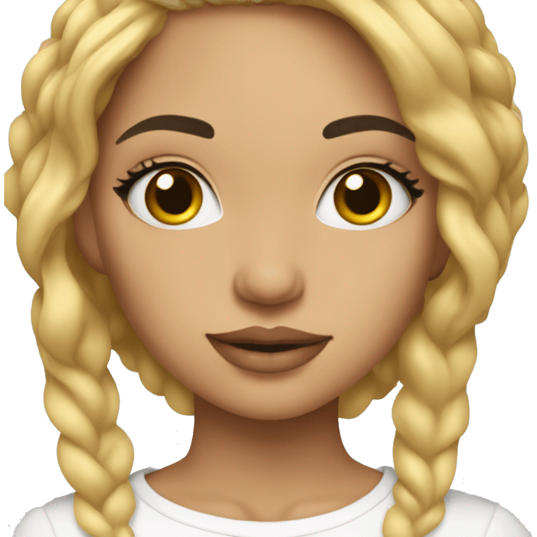 Chica, top blanco, pelo liso,make up Latina  emoji