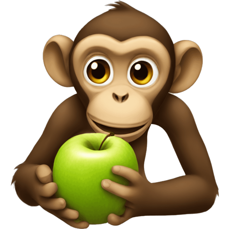 Monkey eating a apple emoji