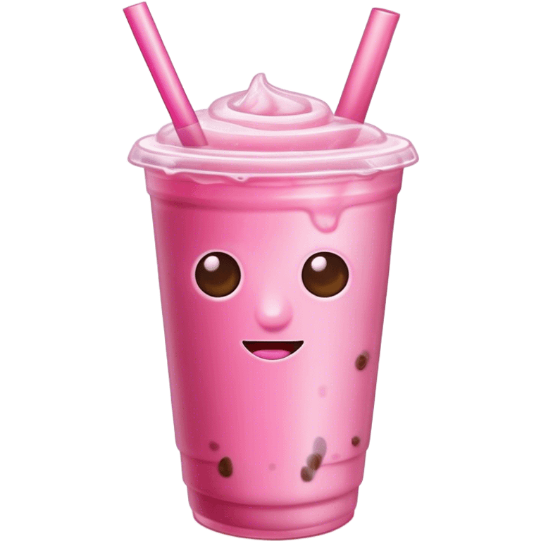 Ice coffee pink emoji