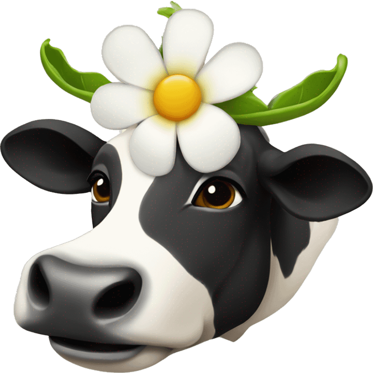 Vaca con flores y jugó  emoji