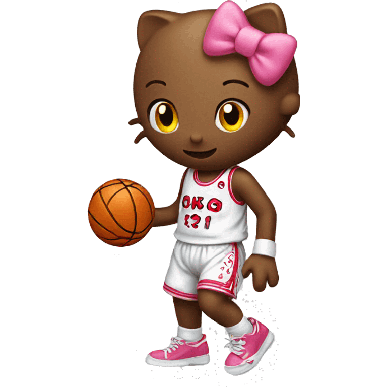 hello kitty playing basketball emoji