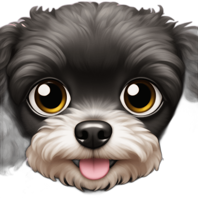 black toy poodle chihuahua small girl fluffy dog emoji