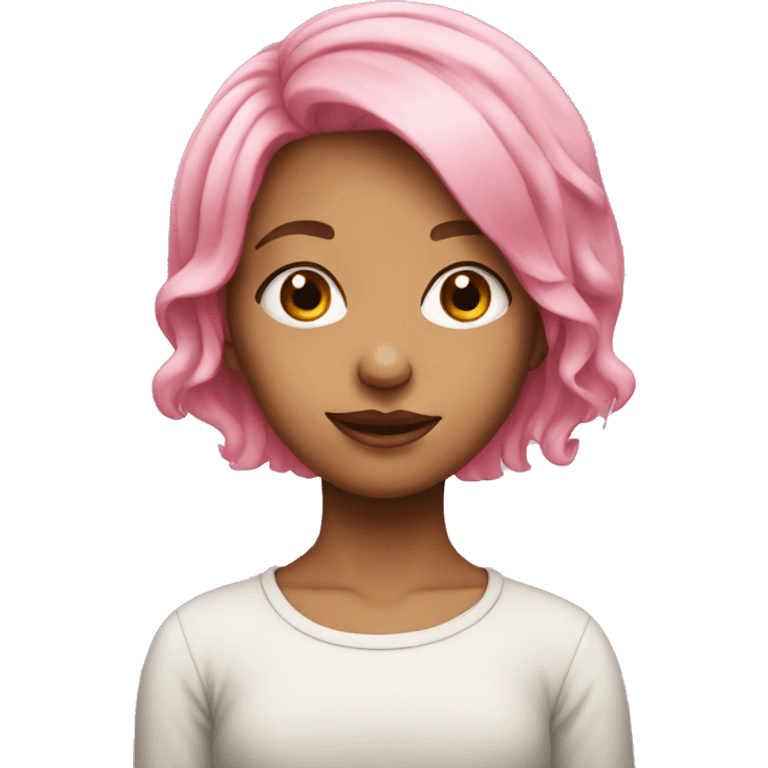 pink haired girl portrait emoji