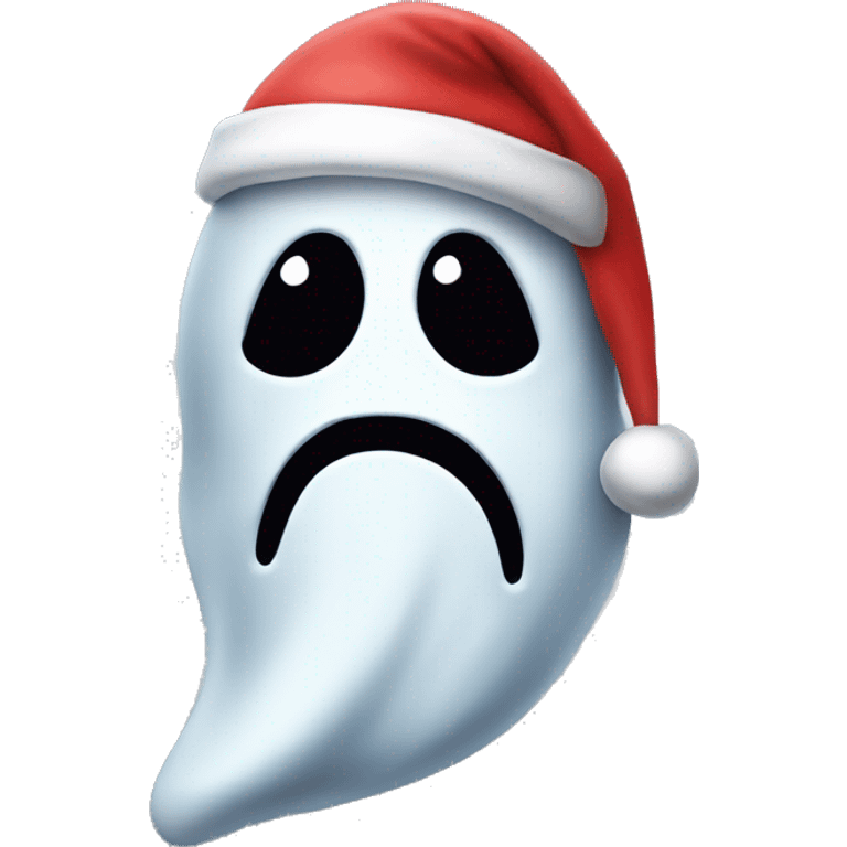 Ghost face with Santa hat emoji