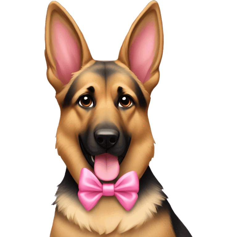 German Shepard with pink bow emoji