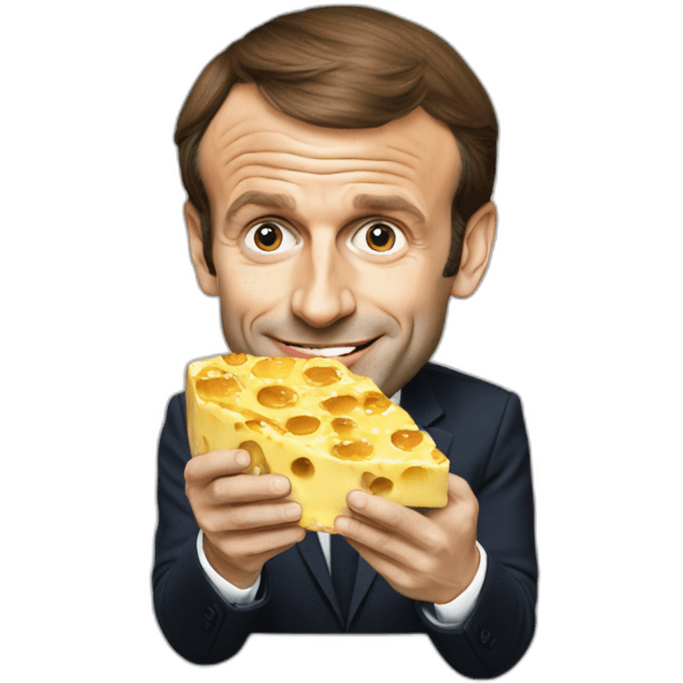 Emmanuel Macron eating Mc&chees emoji