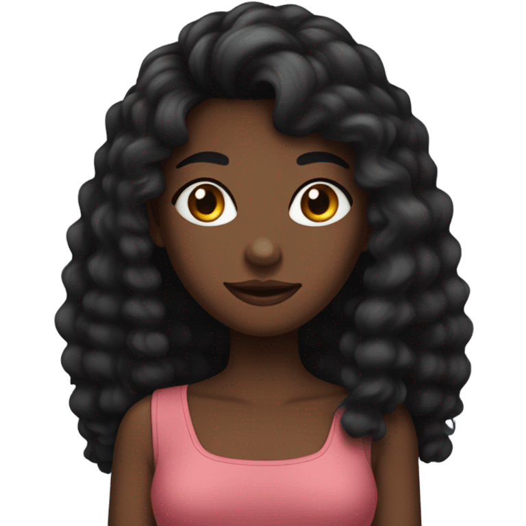 Fille noire avec une perruque  emoji