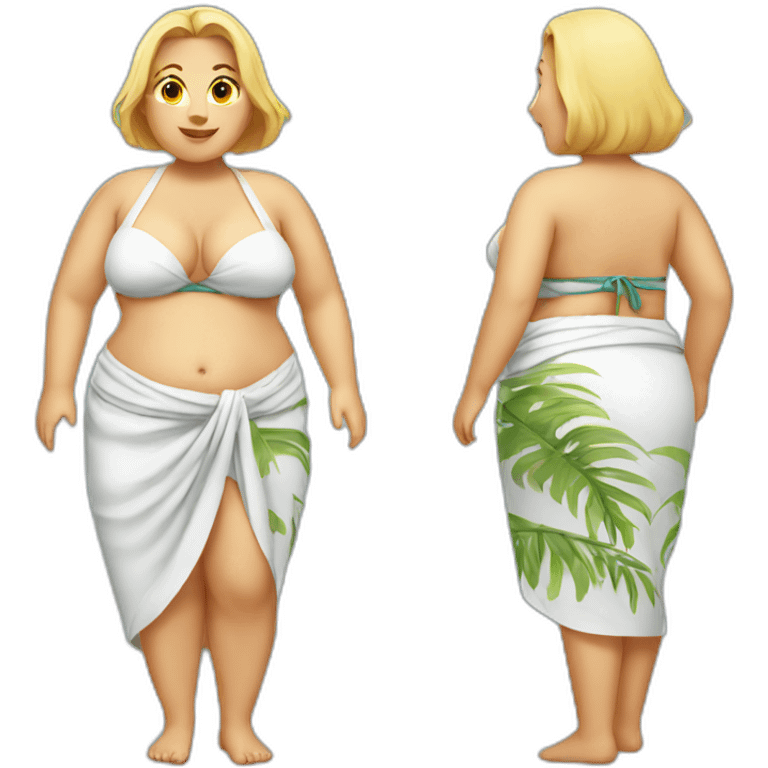 white chubby women in sarong emoji