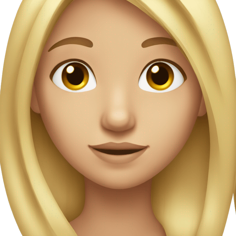 a girl with long blonde hair brown eyes emoji