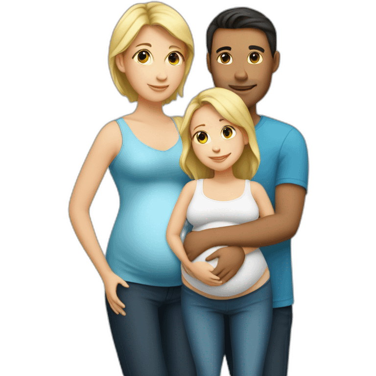 Family;blond-baby-boy, pregnant-woman, dark-haired-man emoji