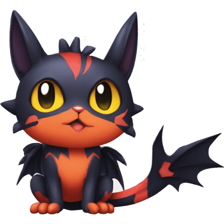 Cool Cute Edgy Chibi Noibat-Litten-Pokémon-Fakémon-hybrid emoji