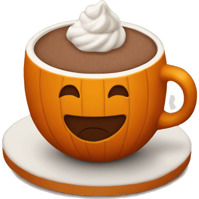 Hot cocoa in a pumpkin cup emoji