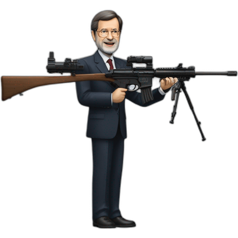 Mariano Rajoy con un rifle emoji