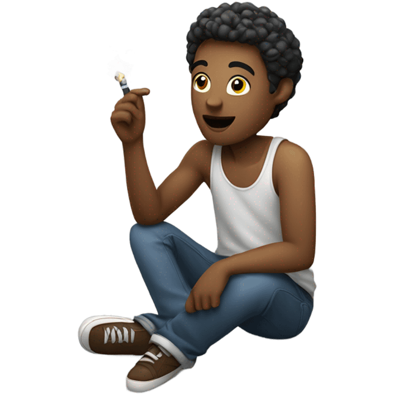 guy smoking weed emoji