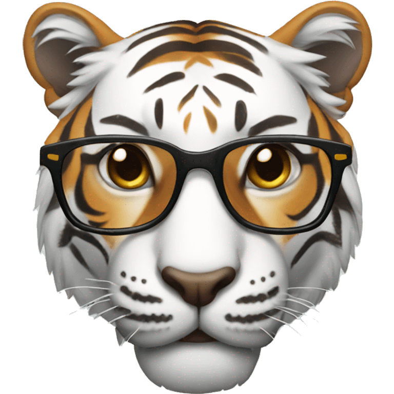 Tiger wearing glasses emoji