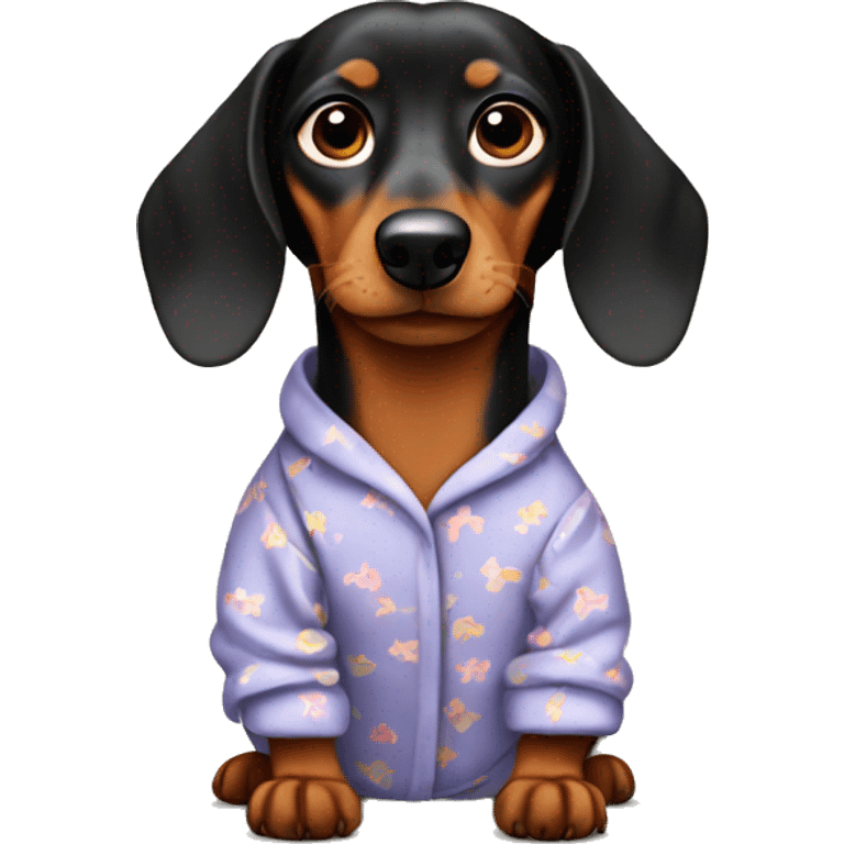 Dachshund wearing pajamas emoji