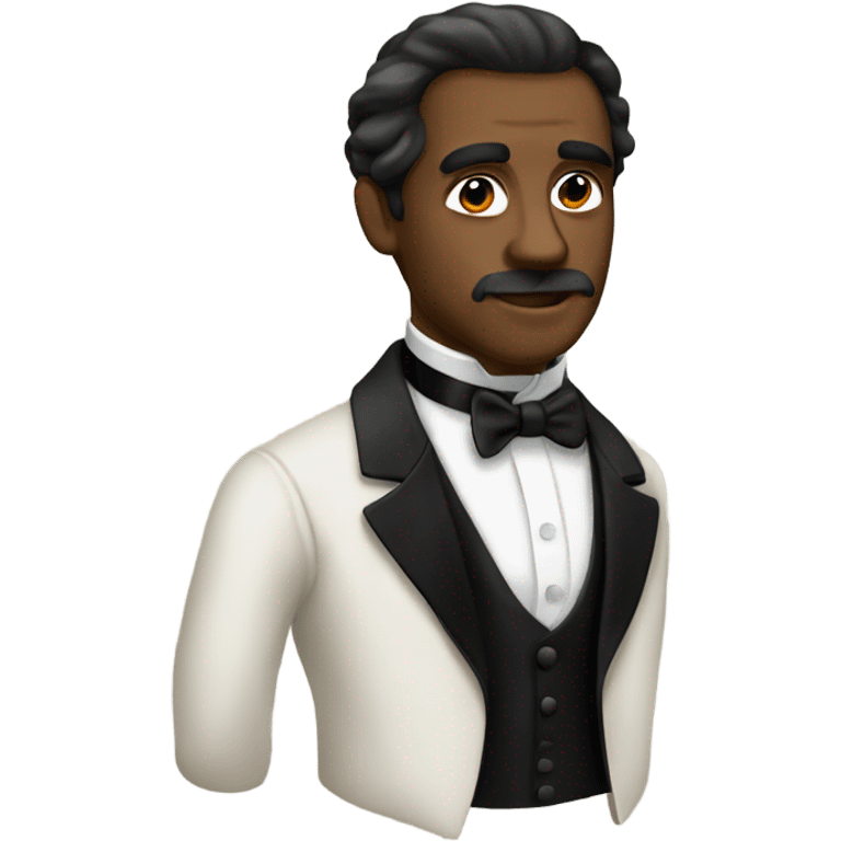 19th century white writer in a black tuxedo with a bow tie emoji