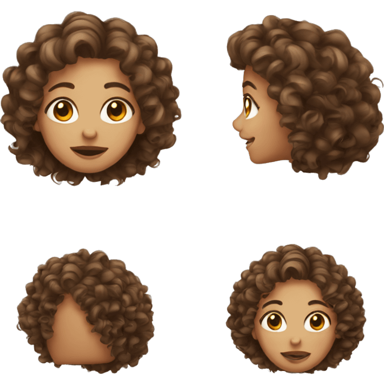 brown hair curly hair girl emoji