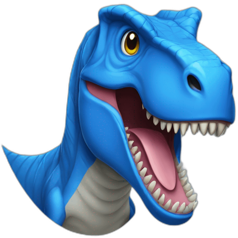 Blue t-rex without jaw emoji