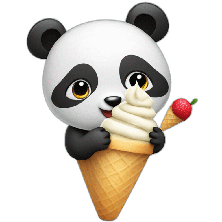 Panda eating ice cream emoji