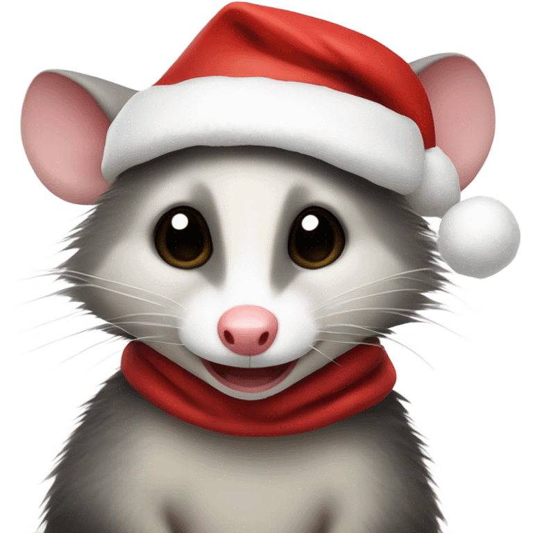 opossum wearing a santa hat  emoji