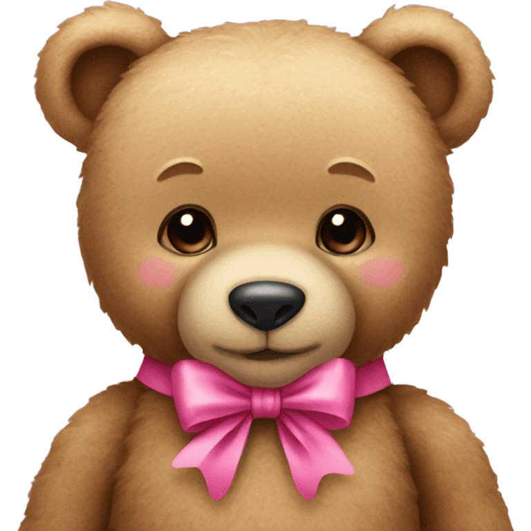 Teddy bear with pink bow emoji