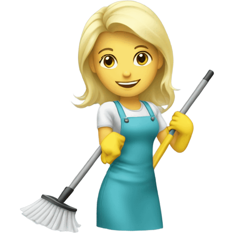 Blonde girl cleaning emoji