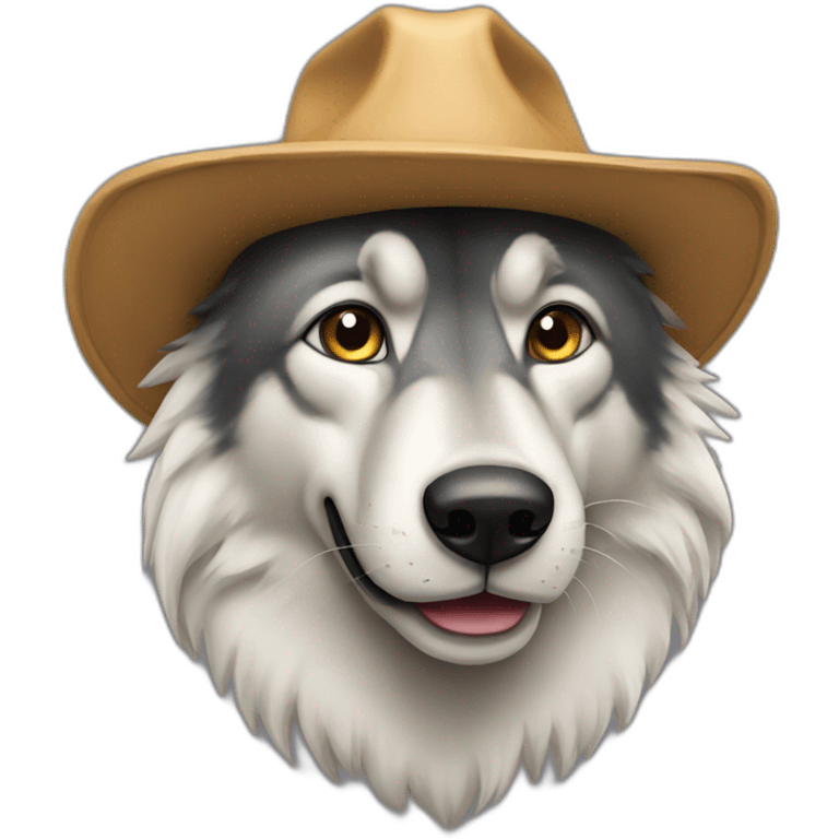 Loup chapeau emoji